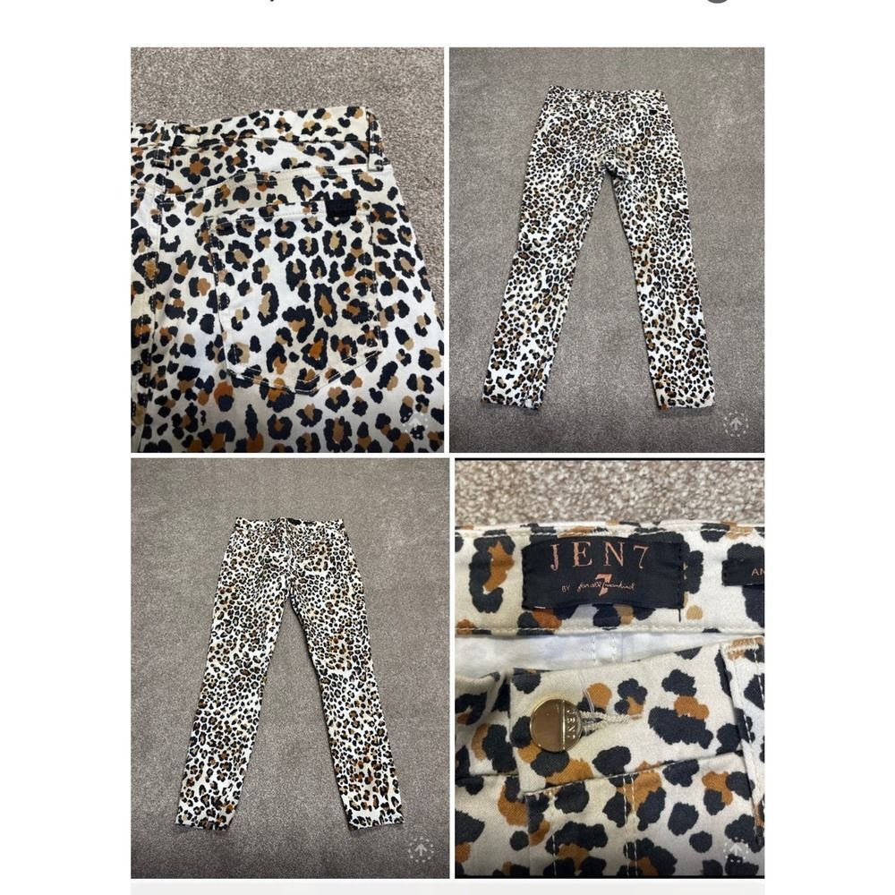 7 for all mankind Ankle skinny jeans womens sz 8 animal print stretch denim